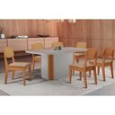 Ver imagem 1 de Conjunto: Mesa de Cozinha Pietá Tampo c/ Vidro Curvo 180cm+6 Cadeiras Havana Naturale/Off White -