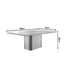 Ver imagem 3 de Conjunto: Mesa de Cozinha Pietá Tampo c/ Vidro Curvo 180cm+6 Cadeiras Havana Naturale/Off White -