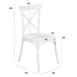Kit 4 Cadeiras Paris Katrina Cross Empilhável Seat&co Fendi Assento Fendi Liso - 6