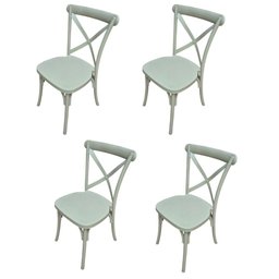 Kit 4 Cadeiras Paris Katrina Cross Empilhável Seat&co Fendi Assento Fendi Liso - 1
