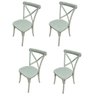 Kit 4 Cadeiras Paris Katrina Cross Empilhável Seat&co Fendi Assento Fendi Liso - 1