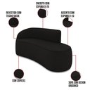 Ver imagem 3 de Sofá 3 Lugares Orgânico 180 Cm Morgan Suede Preto D03 - D’Rossi