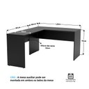 Ver imagem 5 de Mesa de Escritório em L 120x60cm + Cadeira Ergonômica Reclinável com Apoio Lombar