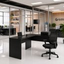 Ver imagem 2 de Mesa de Escritório em L 120x60cm + Cadeira Ergonômica Reclinável com Apoio Lombar