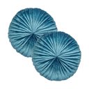 Ver imagem 1 de 2 Almofadas Redondas Rendy em Veludo 40 Cm Cor:azul Turquesa