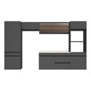Ver mais imagens de Armário de Cozinha Modulada Completa com Pia Suspensa 313cm Milano Multimóveis MCR2404 Grafite/