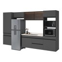 Ver imagem 2 de Armário de Cozinha Modulada Completa com Pia Suspensa 313cm Milano Multimóveis MCR2404 Grafite/