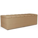 Ver imagem 1 de Calçadeira Recamier Baú para Cama de Casal King Dália 195x50 Cm W01 Linho Bege Escuro - Lyam Lyam de