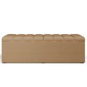 Ver imagem 3 de Calçadeira Recamier Baú para Cama de Casal King Dália 195x50 Cm W01 Linho Bege Escuro - Lyam Lyam de