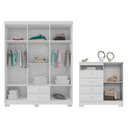 Ver imagem 2 de Kit Guarda Roupa 6 Portas Infantil e Comoda Sapateira 1 Porta 4 Gavetas Baby Kids Branco Flex Quarto