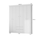 Ver imagem 3 de Kit Guarda Roupa 6 Portas Infantil e Comoda Sapateira 1 Porta 4 Gavetas Baby Kids Branco Flex Quarto