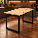 Ver imagem 6 de Mesa de Jantar Reforçada Industrial 110x90cm Tampo Bege Pés Preto