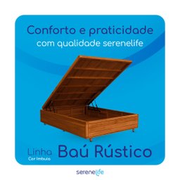 Cama Box Baú Rústica Solteiro Serenelife - Imbuia - 6
