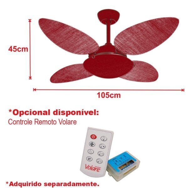 Ventilador de Teto Volare Premium Café Pétalo Palmae Volare - 4