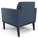 Ver imagem 3 de Sofá Namoradeira e 1 Poltrona Base Madeira Preto Maressa Suede Azul Marinho - Ibiza