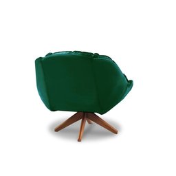 Poltrona Decorativa Pillow Top com Base Giratória Veludo Califórnia Verde - Sofá Casa - 3