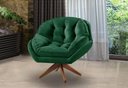 Ver imagem 1 de Poltrona Decorativa Pillow Top com Base Giratória Veludo Califórnia Verde
