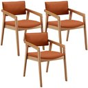 Ver imagem 1 de Kit 03 Cadeiras para Sala de Jantar Estar Living Giorgia B04 Tecido Terracota - Lyam Decor