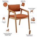 Ver imagem 6 de Kit 03 Cadeiras para Sala de Jantar Estar Living Giorgia B04 Tecido Terracota - Lyam Decor