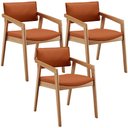 Ver imagem 1 de Kit 03 Cadeiras para Sala de Jantar Estar Living Giorgia B04 Tecido Terracota - Lyam Decor