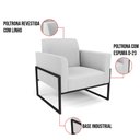 Ver imagem 6 de Kit 2 Poltronas Base Industrial Alta Preto Marisa Linho D03 - D’Rossi A05 Cinza