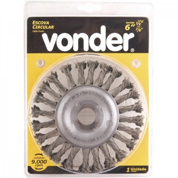 Escova circular 6" x 1/2" x 7/8" torcida Vonder - 2