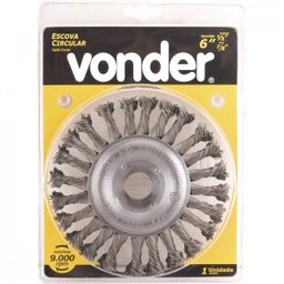 Escova circular 6" x 1/2" x 7/8" torcida Vonder - 2