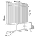 Ver imagem 4 de Rack para Sala com Painel para Tv 70 Pol Turkey L05 Nature Off White - Lyam Decor