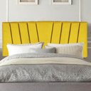Ver imagem 2 de Painel Estofada Bélgica 160cm Queen Size para Cama Box Quarto Corino Amarelo - Gat Magazine