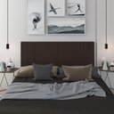 Ver imagem 2 de Cabeceira Para Cama Casal Tulipa 1,40 Estofada Suede Marrom - Rede Móveis