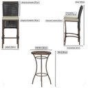Ver imagem 2 de Mesa Bistrô e 4 Banquetas Roma Marrom Corda Náutica Estofado 7 Trama Original