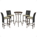 Ver imagem 1 de Mesa Bistrô e 4 Banquetas Roma Marrom Corda Náutica Estofado 7 Trama Original