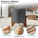 Ver imagem 2 de Kit 2 Puffs Decorativos Eloah Redondo Assento Extra para Sala Quarto Suede Pufe com Pés de Madeira