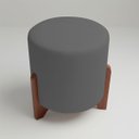 Ver imagem 7 de Kit 2 Puffs Decorativos Eloah Redondo Assento Extra para Sala Quarto Suede Pufe com Pés de Madeira