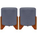 Ver imagem 1 de Kit 2 Puff Sala Eloah Suede Cores Pé Castanho