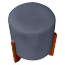 Ver imagem 3 de Kit 2 Puff Sala Eloah Suede Cores Pé Castanho