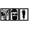 Quadros Barbearia Shop Vazado Em MDF Preto Salão Corte Cabelo Barba - 1