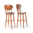 Ver imagem 1 de Kit 2 Cadeiras Altas de Madeira Torneada - 73cm Natural