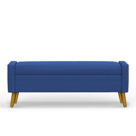 Recamier Bau Londres 1,40m Suede Azul Marinho - Clique Decor Clique Decorações