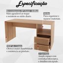 Ver imagem 3 de Escrivaninha Gaveteiro Ripado 1 Prateleira Me4174 Amendoa Tecno Mobili