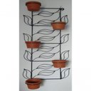 Ver imagem 4 de Suporte Ferro Plantas Folhas Preto 5 Vasos