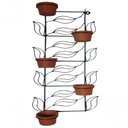 Ver imagem 1 de Suporte Ferro Plantas Folhas Preto 5 Vasos