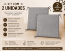 Ver imagem 6 de Kit Almofada para Cadeira 40x40x3cm Assento Encosto Espuma D28 com Amarração Cinza
