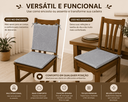 Ver imagem 5 de Kit Almofada para Cadeira 40x40x3cm Assento Encosto Espuma D28 com Amarração Cinza