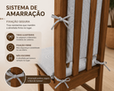 Ver imagem 3 de Kit Almofada para Cadeira 40x40x3cm Assento Encosto Espuma D28 com Amarração Cinza