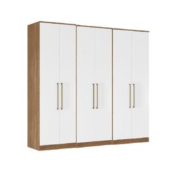 Roupeiro Modulado Irlanda 3 Peças com Cabideiro e 9 Gavetas - Amendolo Touch/branco Demóbile - 1