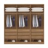Roupeiro Modulado Irlanda 3 Peças com Cabideiro e 9 Gavetas - Amendolo Touch/branco Demóbile - 3