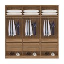 Ver imagem 3 de Roupeiro Modulado Irlanda 3 Peças com Cabideiro e 9 Gavetas - Amendolo Touch/branco Demóbile