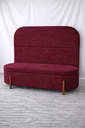 Ver imagem 2 de Kit Atenas Cabeceira de Cama Box Orgânica e Recamier Calçadeira Baú Queen 160 Cm Suede Bordo Eli Móv