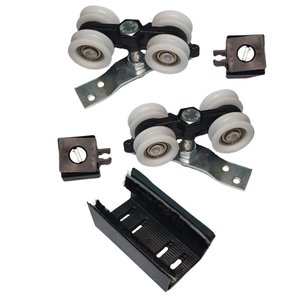 Kit 2 Roldanas e 1 Guia para Trilho Alumínio 35x35 - Preto - Alfer